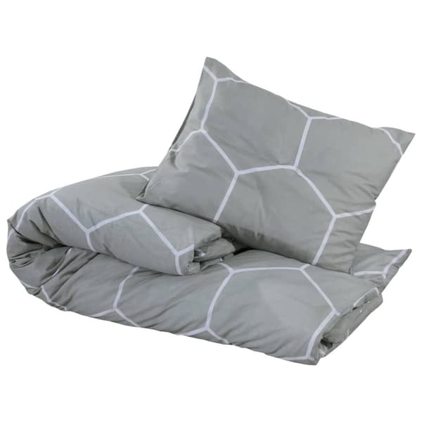 vidaXL Bäddset grå 225x220 cm bomull