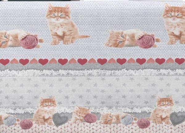 Biancheriaweb - W04119/Singolo/Gatti/new - Web Linne Enkelsäng Set 100% bomull Fantasy Cats Pattern Var. 19
