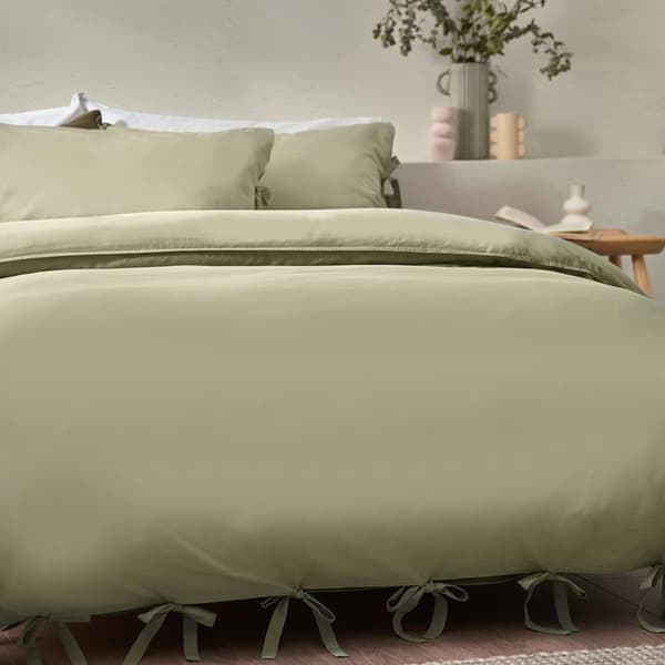 Yard Mallow Tie Detail Cotton Bow Duvet Cover Set