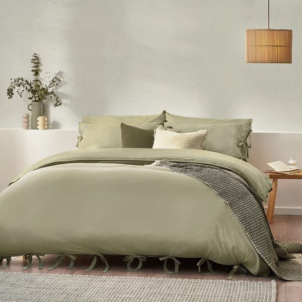 Yard Mallow Tie Detail Cotton Bow Duvet Cover Set