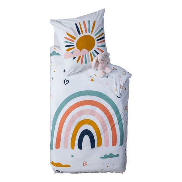 Påslakanset 140 x 200 "Arc en Ciel" Vändbar 100% Bomull - 57 Tråd-cm²