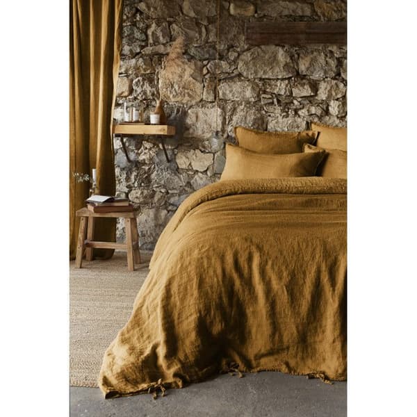 "Soline" påslakan alla storlekar Tvättat linne - Soline Caramel - Påslakan 240 x 220 cm