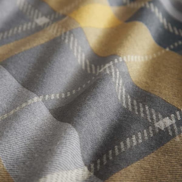 Drömmar - draperier - CVKOC21PZD - Colville 100% Borstad Bomull Sängkläder Set Ochre Rutmönster Dubbel