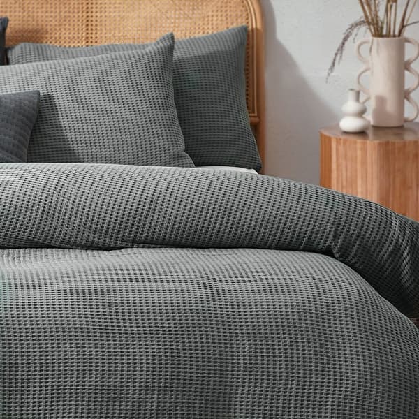 Yard Chunky Cotton Waffle Duvet Cover Set