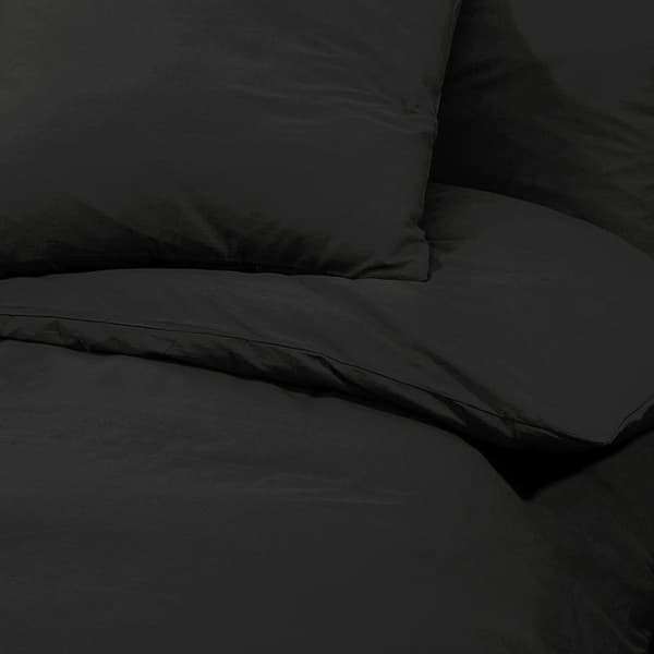 vidaXL Bäddset svart 135x200 cm bomull -  Påslakan