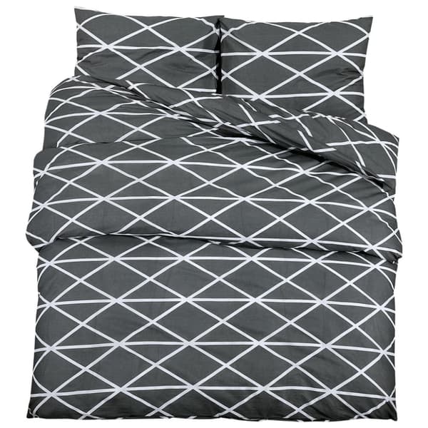 vidaXL Bäddset grå 200x200 cm bomull -  Påslakan