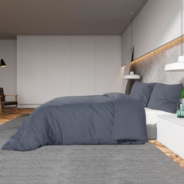 vidaXL Bäddset antracit 135x200 cm bomull - Påslakan