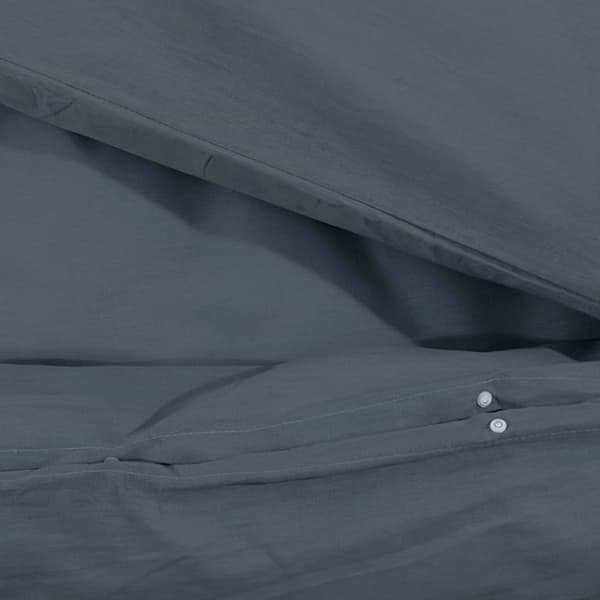 vidaXL Bäddset antracit 135x200 cm bomull - Påslakan
