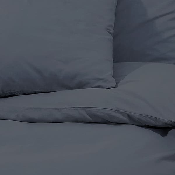 vidaXL Bäddset antracit 200x200 cm bomull -  Påslakan
