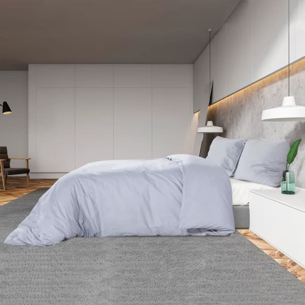 vidaXL Bäddset grå 200x200 cm bomull -  Påslakan
