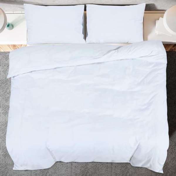 vidaXL sengetøj 200x200 cm let mikrofiberstof hvid -  Duntæpper