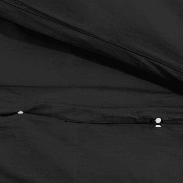 vidaXL sengetøj 200x220 cm let mikrofiberstof sort -  Duntæpper