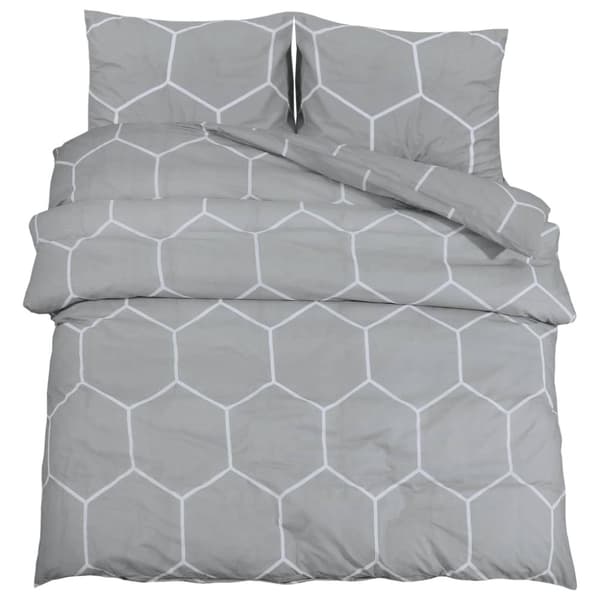 vidaXL Bäddset grå 260x220 cm bomull - Påslakan