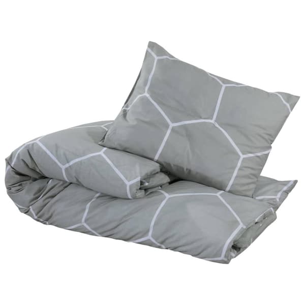 vidaXL Bäddset grå 260x220 cm bomull - Påslakan