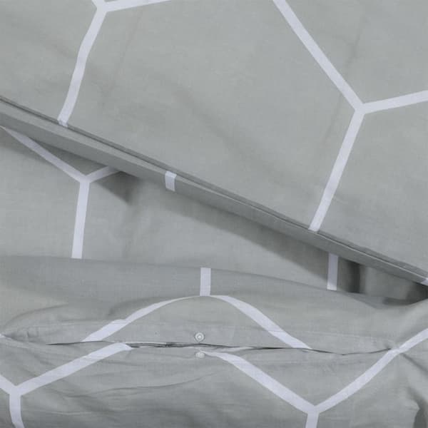 vidaXL Bäddset grå 260x220 cm bomull - Påslakan