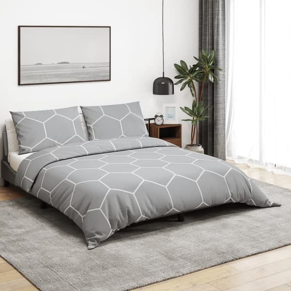 vidaXL Bäddset grå 260x220 cm bomull - Påslakan
