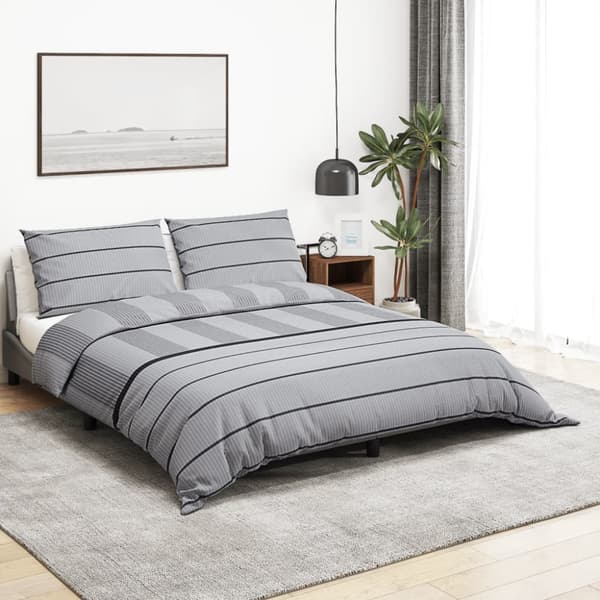 vidaXL sengetøj 220x240 cm bomuld grå -  Duntæpper