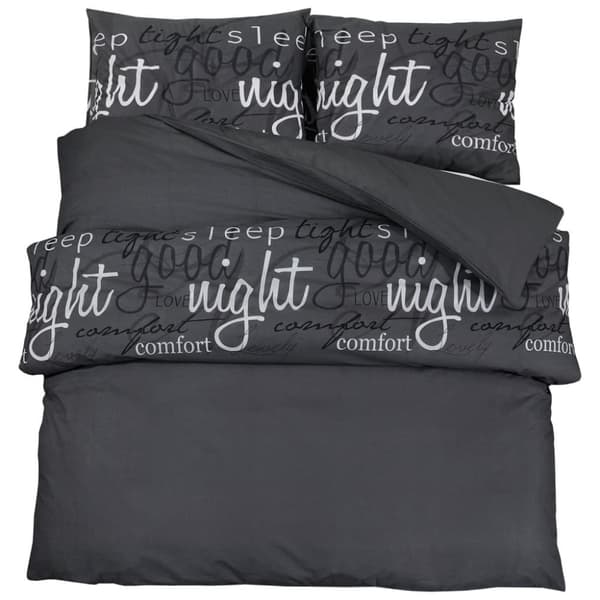 vidaXL Bäddset svart 240x220 cm bomull -  Påslakan