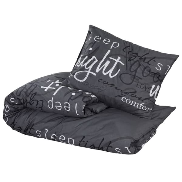 vidaXL Bäddset svart 240x220 cm bomull -  Påslakan