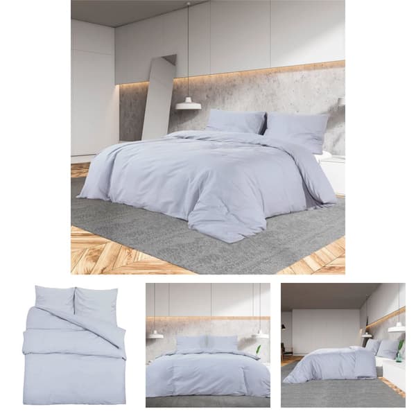 The Living Store sengetøj 240x220 cm let mikrofiberstof grå - Duntæpper