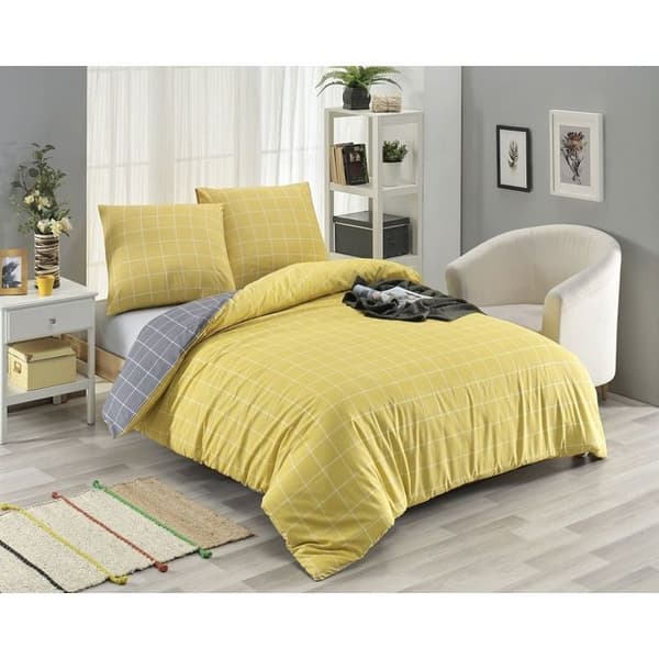 Sängkläder - TRENDY - Gul - 220x240 cm - 80% Bomull - 20% Polyester