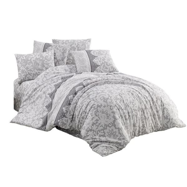 Sängkläder - LANTIS - 220x240cm - 80% Bomull - 20% Polyester - Gråtryck