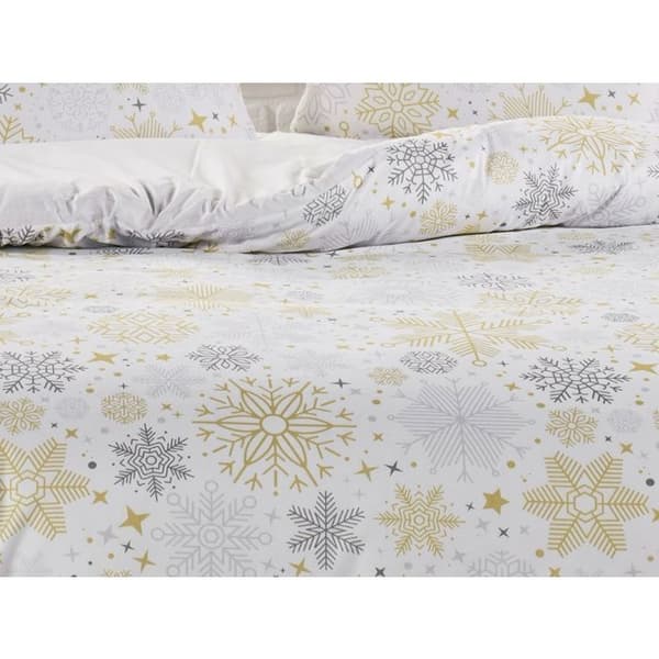 Sängkläder - Julmagie - 140x200 cm - Påslakan - 1 eller 2 örngott - Vit tryck