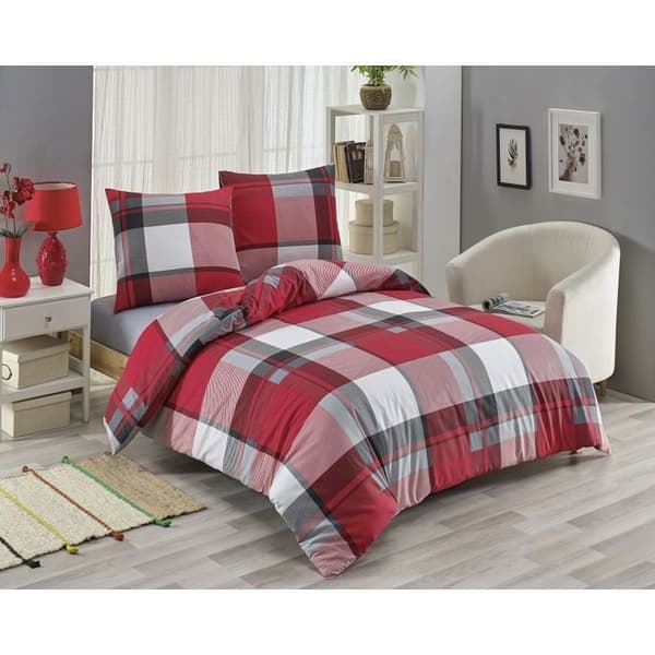Sängkläder - RIVER - 220x240 cm - 80% Bomull - 20% Polyester - Rödtryck