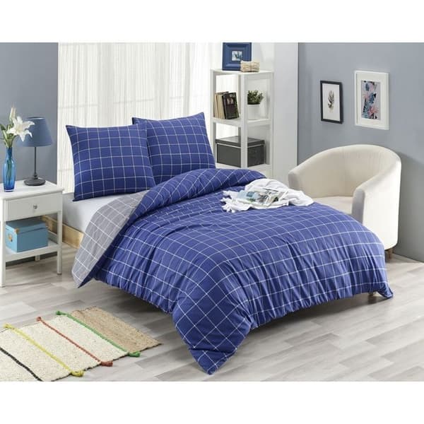 Sängkläder - TRENDY - 220x240 - 80% bomull - 20% polyester - Blått tryck
