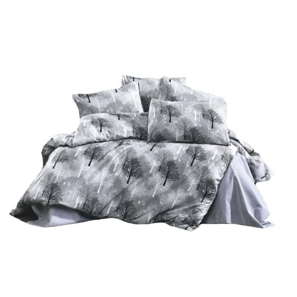Sängkläder - TREE - Grå - 220x240 cm - 80% Bomull - 2 Örngott