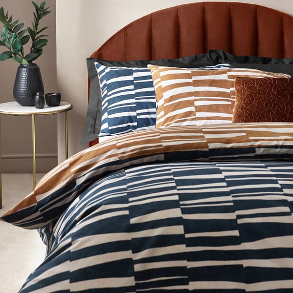 Hoem Piper Reversible Cotton Abstract Duvet Cover Set