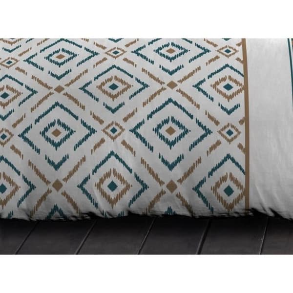 Etno microfiber påslakanset - 1 påslakan 140x200 cm + 1 örngott 63x63 cm - Ankblått - HEM LINGE PASSION