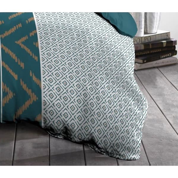 Etno microfiber påslakanset - 1 påslakan 140x200 cm + 1 örngott 63x63 cm - Ankblått - HEM LINGE PASSION