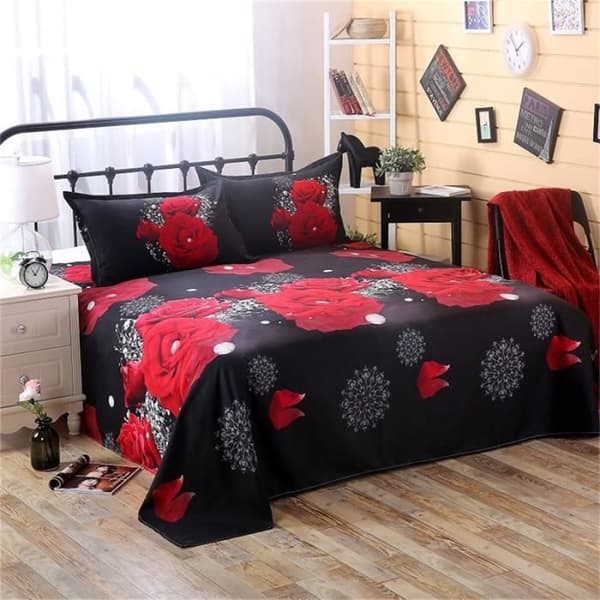 TOFOCO Red Rose påslakanset - 100% polyester - 220x240cm + 2 örngott 48x74cm