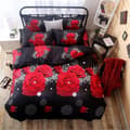 Miniatyrbild 2 av 4: TOFOCO Red Rose påslakanset - 100% polyester - 220x240cm + 2 örngott 48x74cm