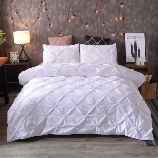 3-delat påslakan i polyester Påslakan 230*260 cm med 2 örngott 51*92 cm - vit