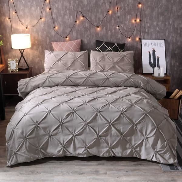 3-delat påslakan i polyester Påslakan 230*260 cm med 2 örngott51*92cm - Ask