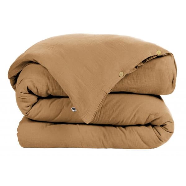 "Gaïa" påslakan alla storlekar "Cotton Gauze" - Gaïa Camel - Påslakan 200 x 200 cm
