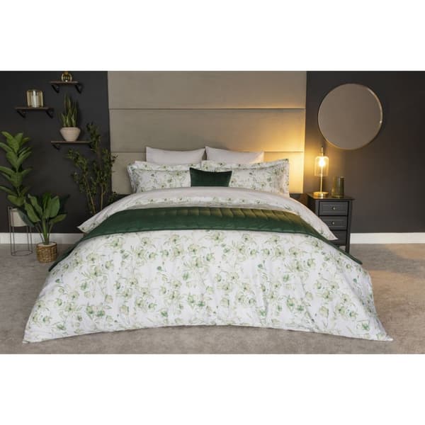 Belledorm Milena Floral Duvet Cover Set Green Double