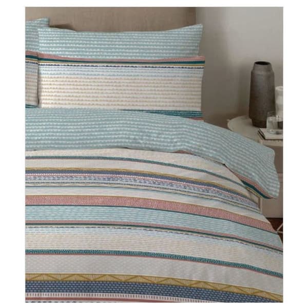 "Scandi Stripe" påslakanset 100% bomull / 57 trådar/cm² - Påslakanset 260 x 240 cm + 2 örngott 63 x 63 cm
