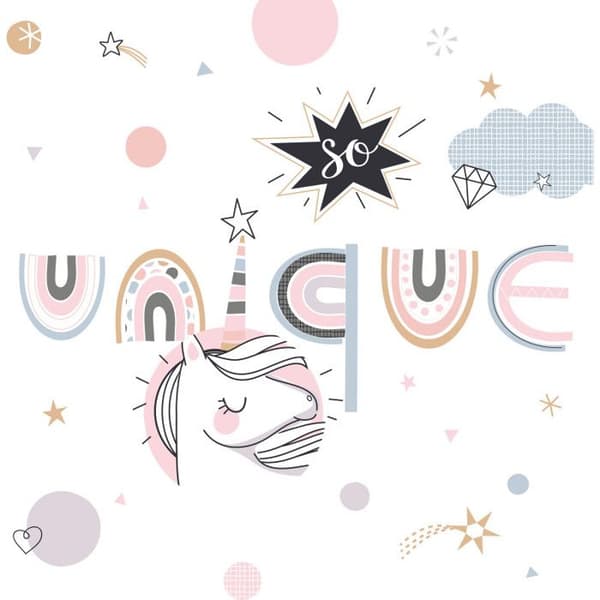 Påslakanset 140 x 200 "Unicorn" Vändbar 100% bomull / 57 trådar/cm²