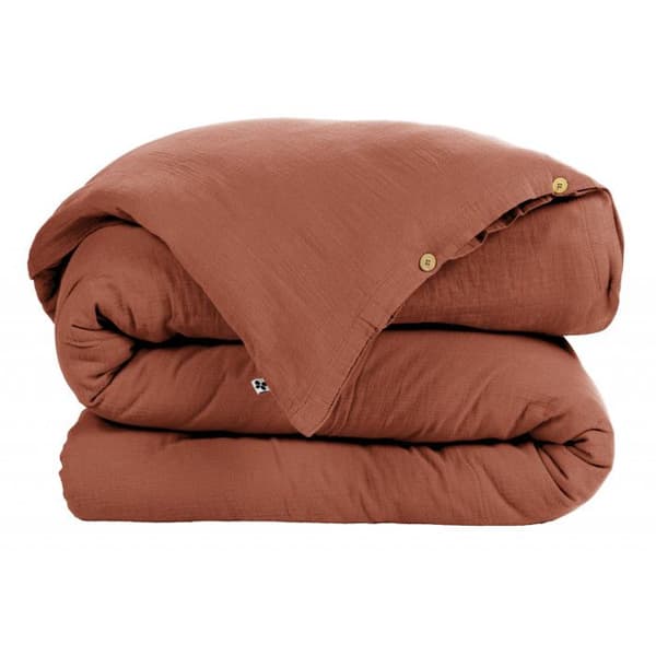 "Gaïa" påslakan alla storlekar "Cotton Gauze" - Gaïa Terracotta - Påslakan 200 x 200 cm