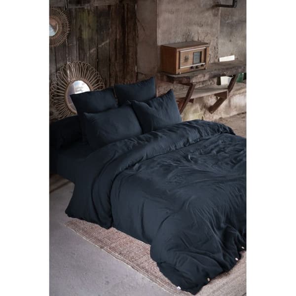 "Gaïa" påslakan alla storlekar "Cotton Gauze" - Gaïa Minuit - Påslakan 200 x 200 cm