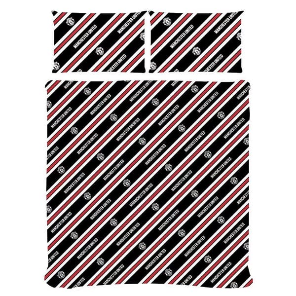 Manchester United FC Stripe Reversible Duvet Cover Set