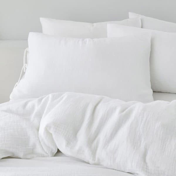 Ananas elefant - Påslakan Set - Afra White Cotton Muslin Dubbelsängar Set