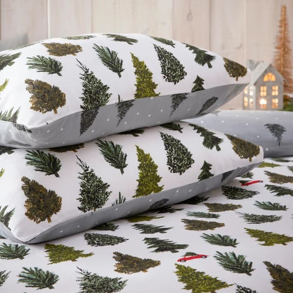 Furn Evergreen påslakanset i borstad bomull