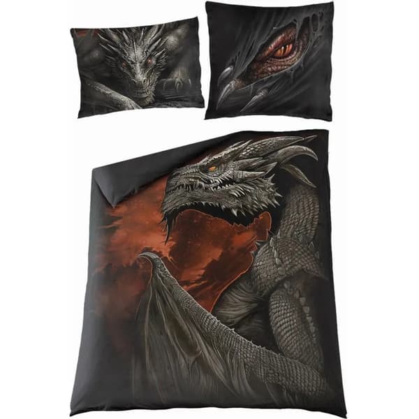 Spiral Direct Majestic Draco Duvet Cover Set Black Double