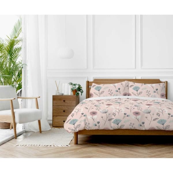 "Olia" påslakanset 100% bomull / 57 trådar/cm² - Olia Blush - Påslakanset 240 x 220 cm + 2 örngott 63 x 63 cm