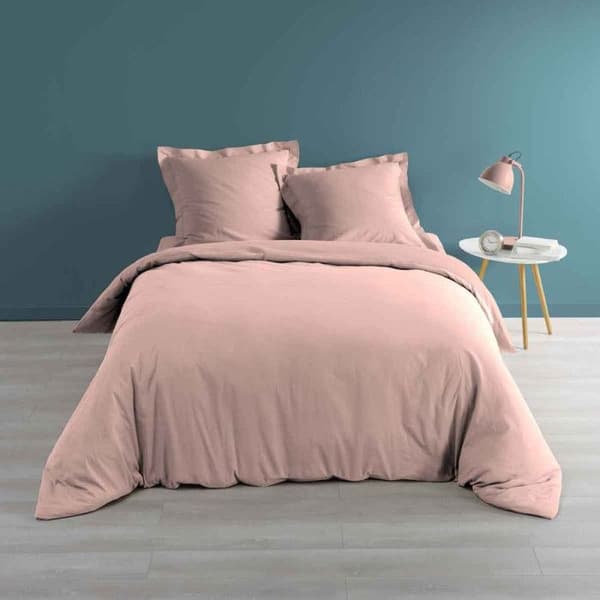 Duvetöverdrag - INRE MJUHEM - Percaline - 240x220cm - Rosa - 100% Bomull
