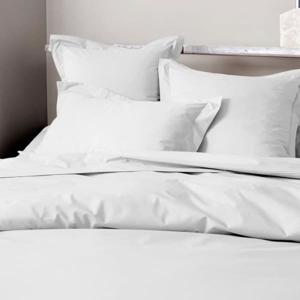 Kammad bomull percale påslakan "Julian" Pure Cotton - Julian Neige - Påslakan 140 x 200 cm